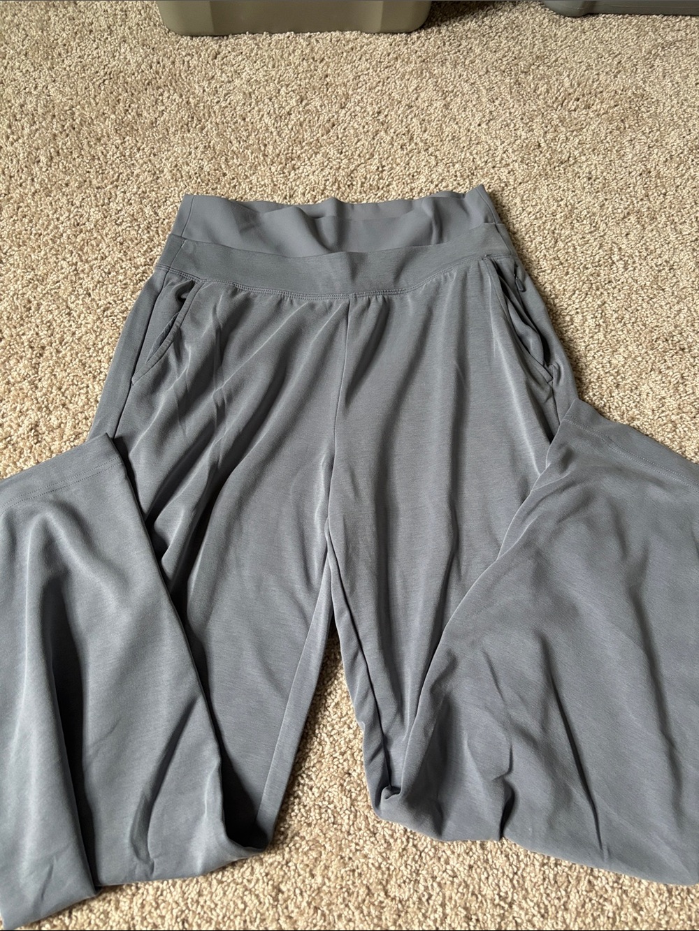 Athleta Wide-Leg Lounge Pants in Gray/Blue